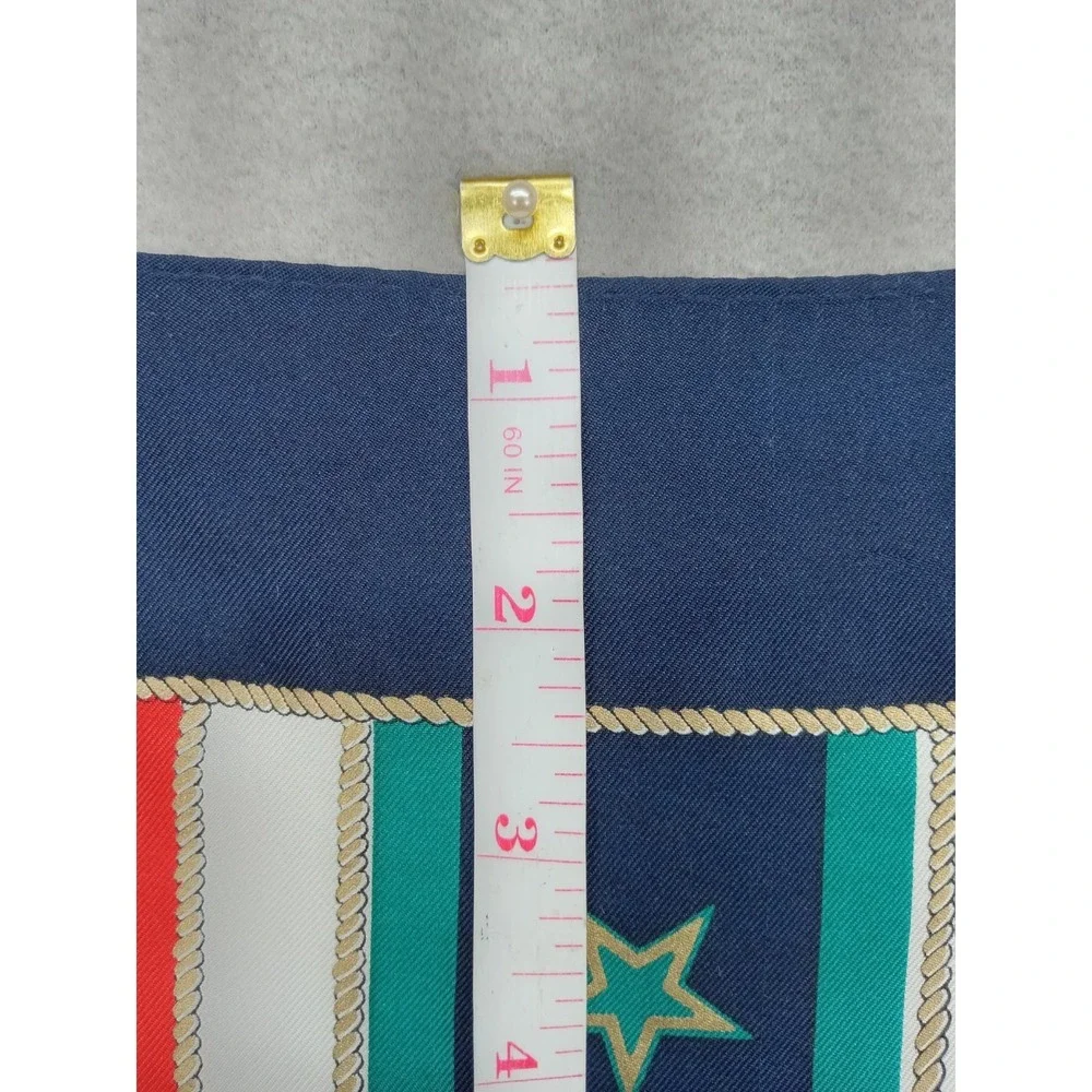 Talbots 100% Silk‎ Scarf  Stars Striped Multicolored Classic Vintage Size 58.5